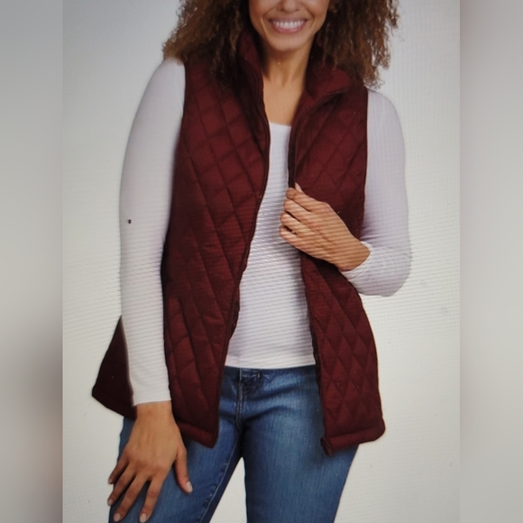 NWT LANDS END 3 in 1 coat/vest burgundy womens extra large - Picture 4 of 16